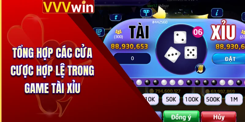 Tài Xỉu - Kinh Nghiệm Soi Cầu Chuẩn Xác Dành Tại VVVWin 3 Tổng hợp các cửa cược hợp lệ trong game tài xỉu